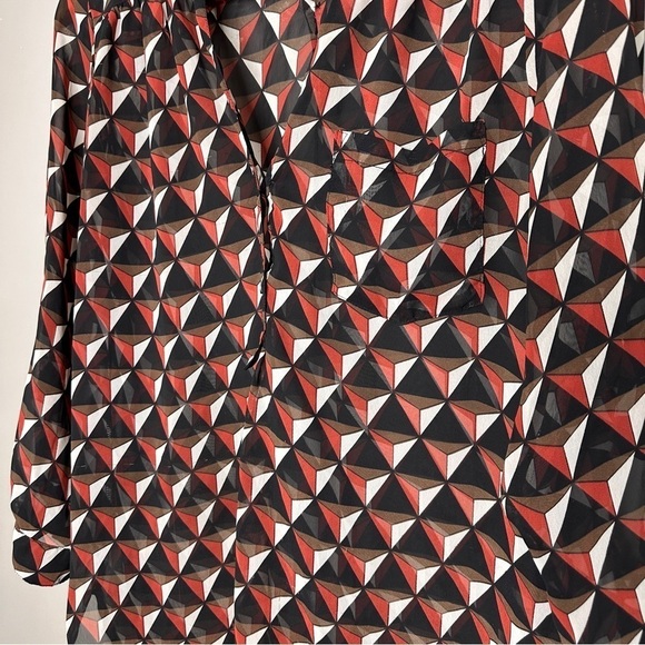Pleione Geometric print button down blouse - Picture 2 of 7